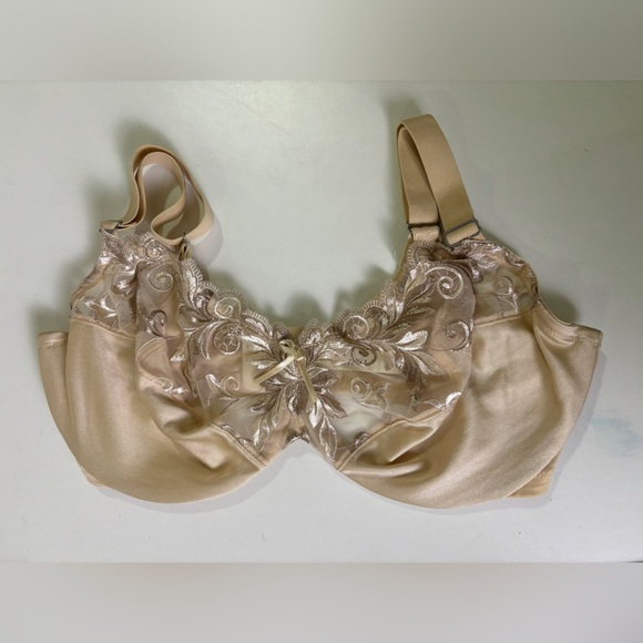 NWOT Soma Beige Signature Lace Unlined Perfect Coverage Underwire Bra 36DD - Picture 2 of 9